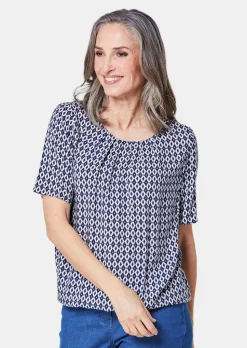 Farbbrillante Druckbluse mit liebevollen Details