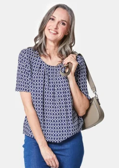 Farbbrillante Druckbluse mit liebevollen Details