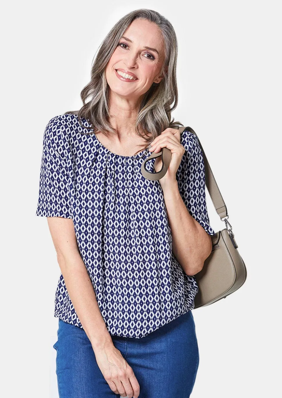 Farbbrillante Druckbluse mit liebevollen Details