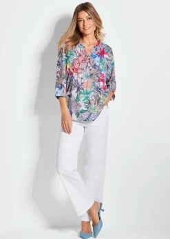 Farbbrillante Druckbluse mit liebevollen Details
