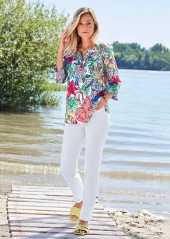 Farbbrillante Druckbluse mit liebevollen Details