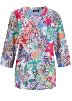 Farbbrillante Druckbluse mit liebevollen Details