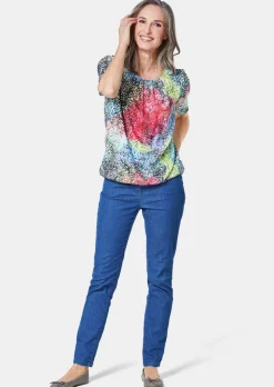 Farbbrillante Druckbluse mit liebevollen Details