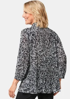 Feinplissee-Bluse mit Schluppe