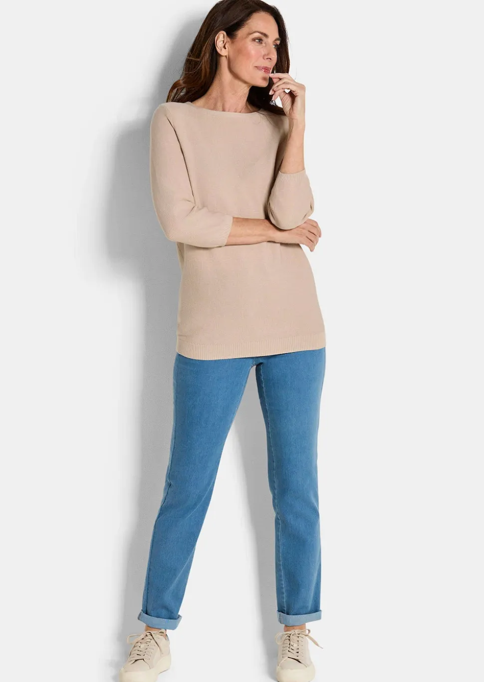 Feinstrick-Pullover aus reiner Baumwolle