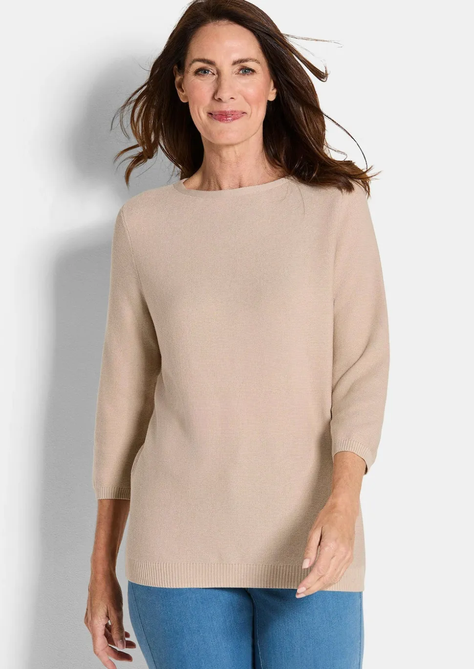 Feinstrick-Pullover aus reiner Baumwolle