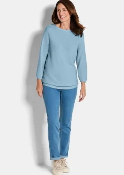 Feinstrick-Pullover aus reiner Baumwolle