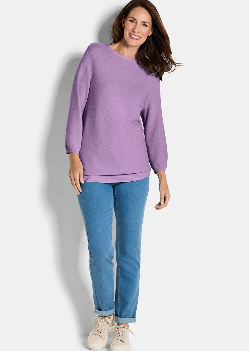 Feinstrick-Pullover aus reiner Baumwolle