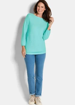 Feinstrick-Pullover aus reiner Baumwolle