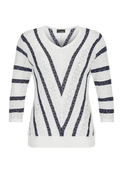 Feinstrickpullover mit maritimen Streifen