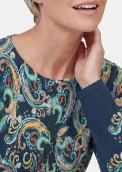 Feinstrickpullover mit Paisley-Muster