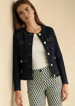 Feminine Jeansjacke ohne Kragen