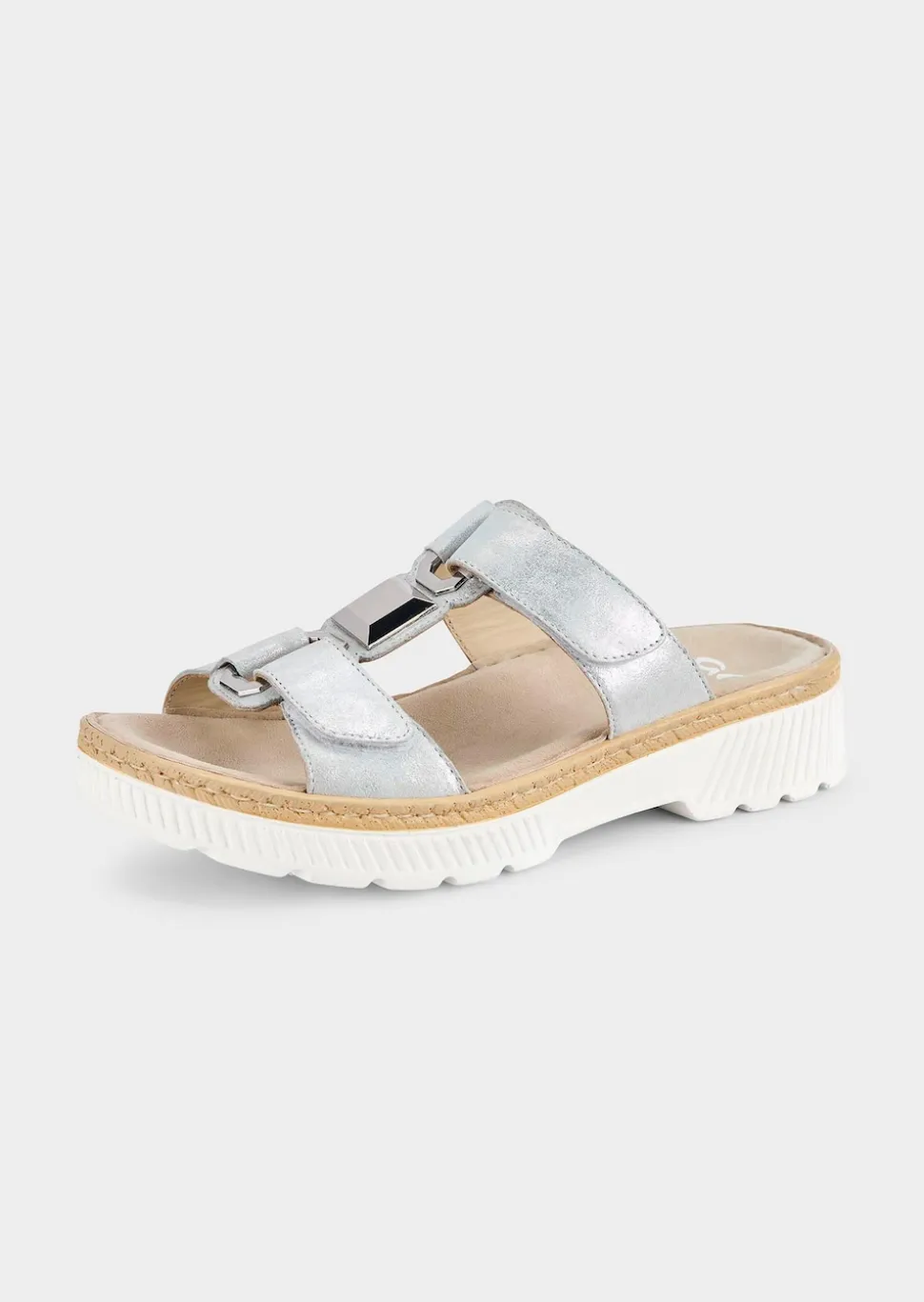 Feminine Pantoletten mit Klettverschlussriemen