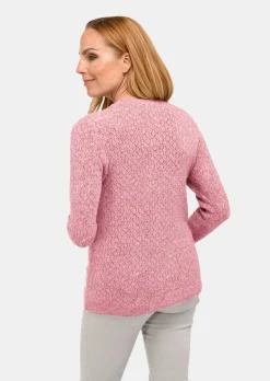 Femininer Ajourpullover aus hochwertigem Melange-Garn