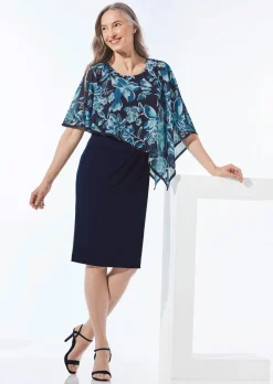 Festliches Kleid mit feinem Chiffonüberwurf