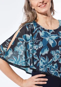 Festliches Kleid mit feinem Chiffonüberwurf