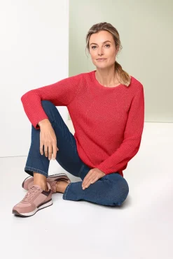 Figurschmeichelnder Pullover aus reiner Baumwolle