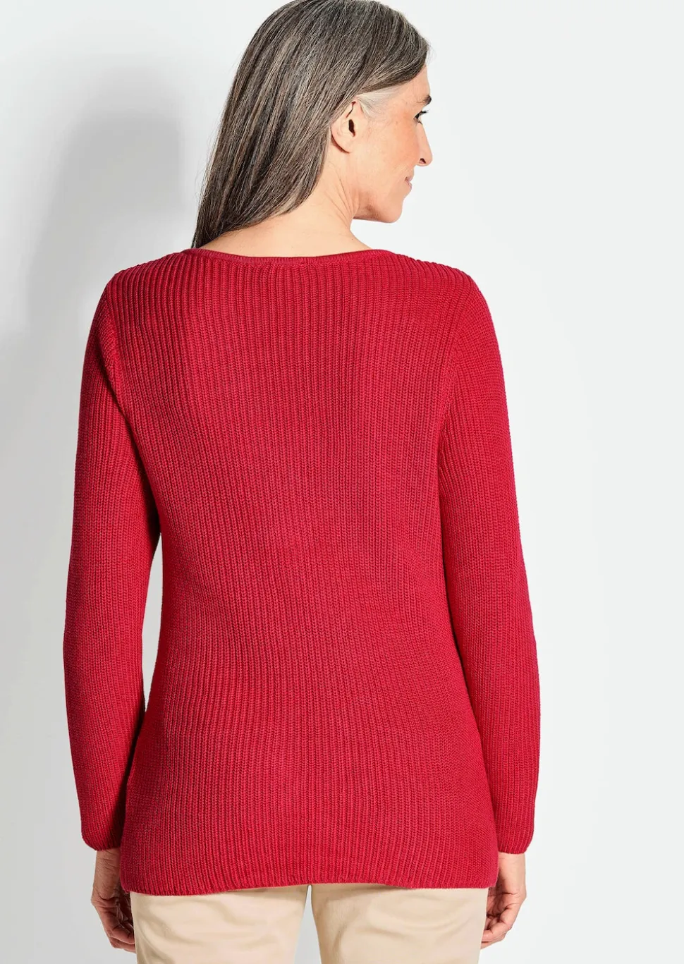 Figurschmeichelnder Pullover aus reiner Baumwolle