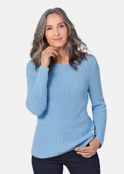 Figurschmeichelnder Pullover aus reiner Baumwolle