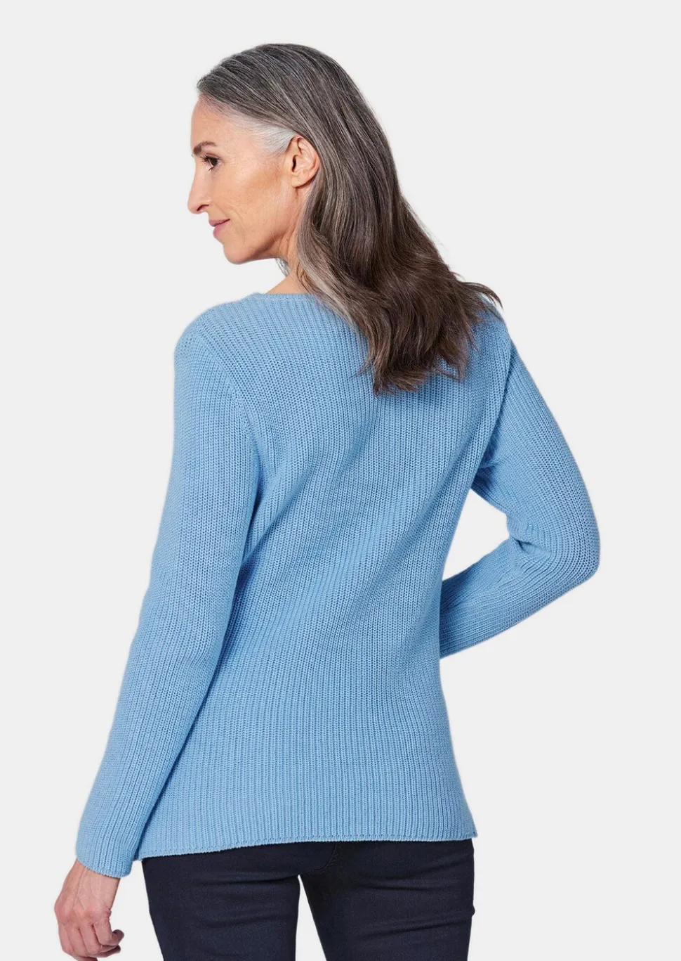 Figurschmeichelnder Pullover aus reiner Baumwolle