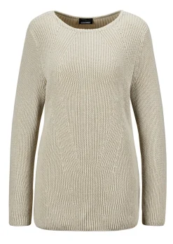 Figurschmeichelnder Pullover aus reiner Baumwolle