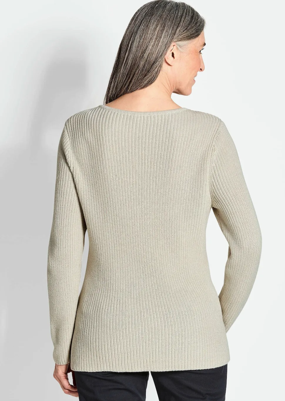 Figurschmeichelnder Pullover aus reiner Baumwolle