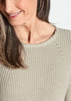 Figurschmeichelnder Pullover aus reiner Baumwolle