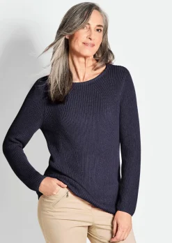 Figurschmeichelnder Pullover aus reiner Baumwolle