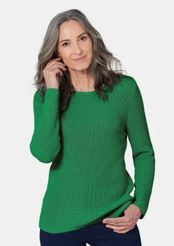 Figurschmeichelnder Pullover aus reiner Baumwolle