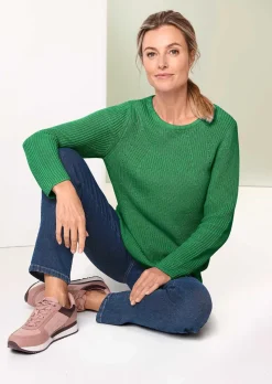Figurschmeichelnder Pullover aus reiner Baumwolle