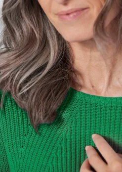 Figurschmeichelnder Pullover aus reiner Baumwolle