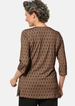 Figurschmeichelndes Drucktunika-Shirt