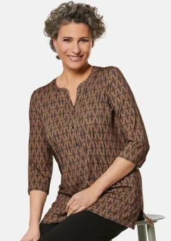 Figurschmeichelndes Drucktunika-Shirt