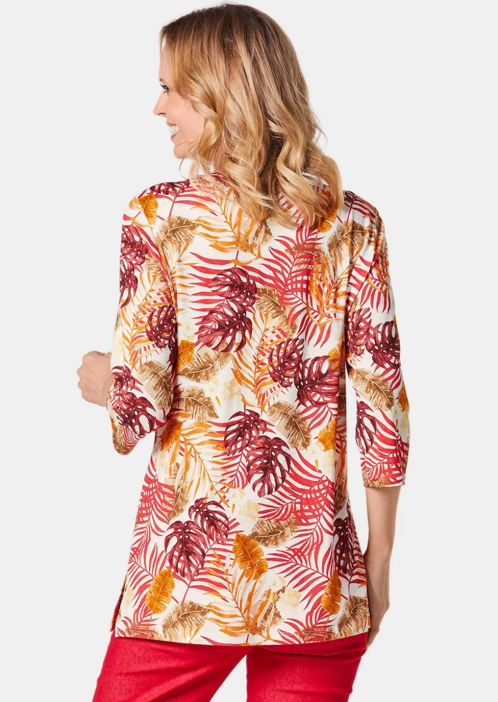 Figurschmeichelndes Drucktunika-Shirt