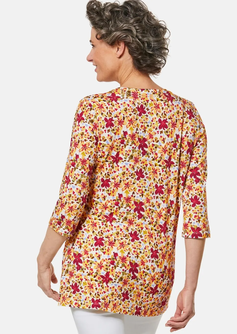 Figurschmeichelndes Drucktunika-Shirt