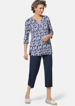 Figurschmeichelndes Drucktunika-Shirt