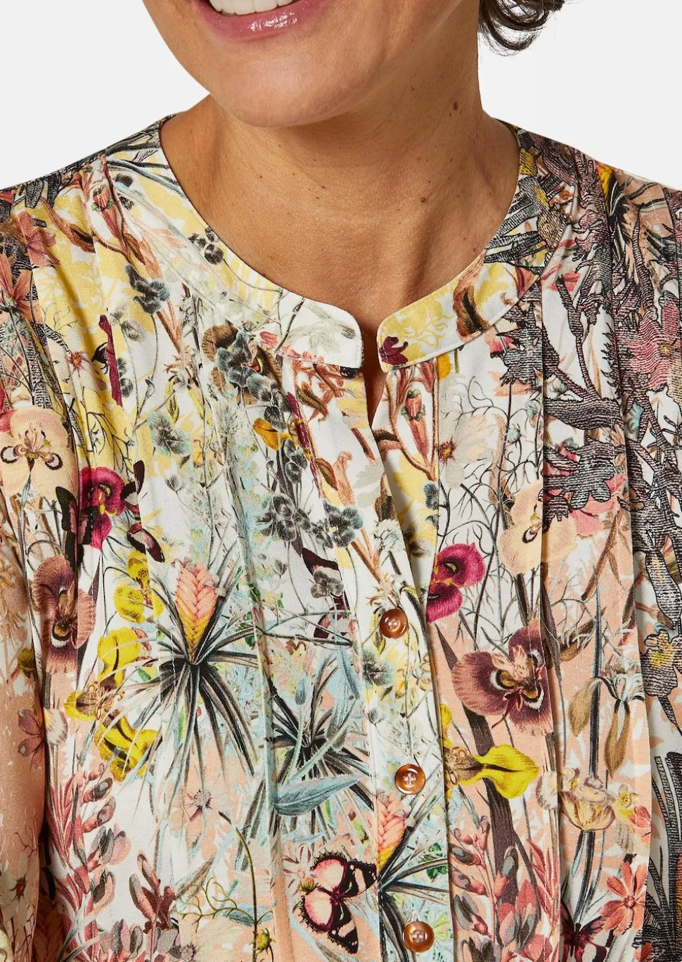 Figurschmeichelndes Drucktunika-Shirt