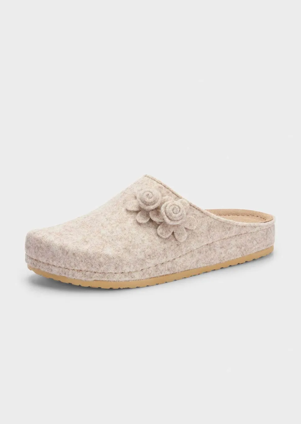 Filzpantoffeln mit Lederfußbett