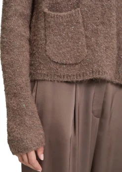 Flauschiger Cardigan mit Glitzergarn