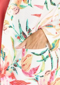 Floraler Blazer aus Waffel-Jersey