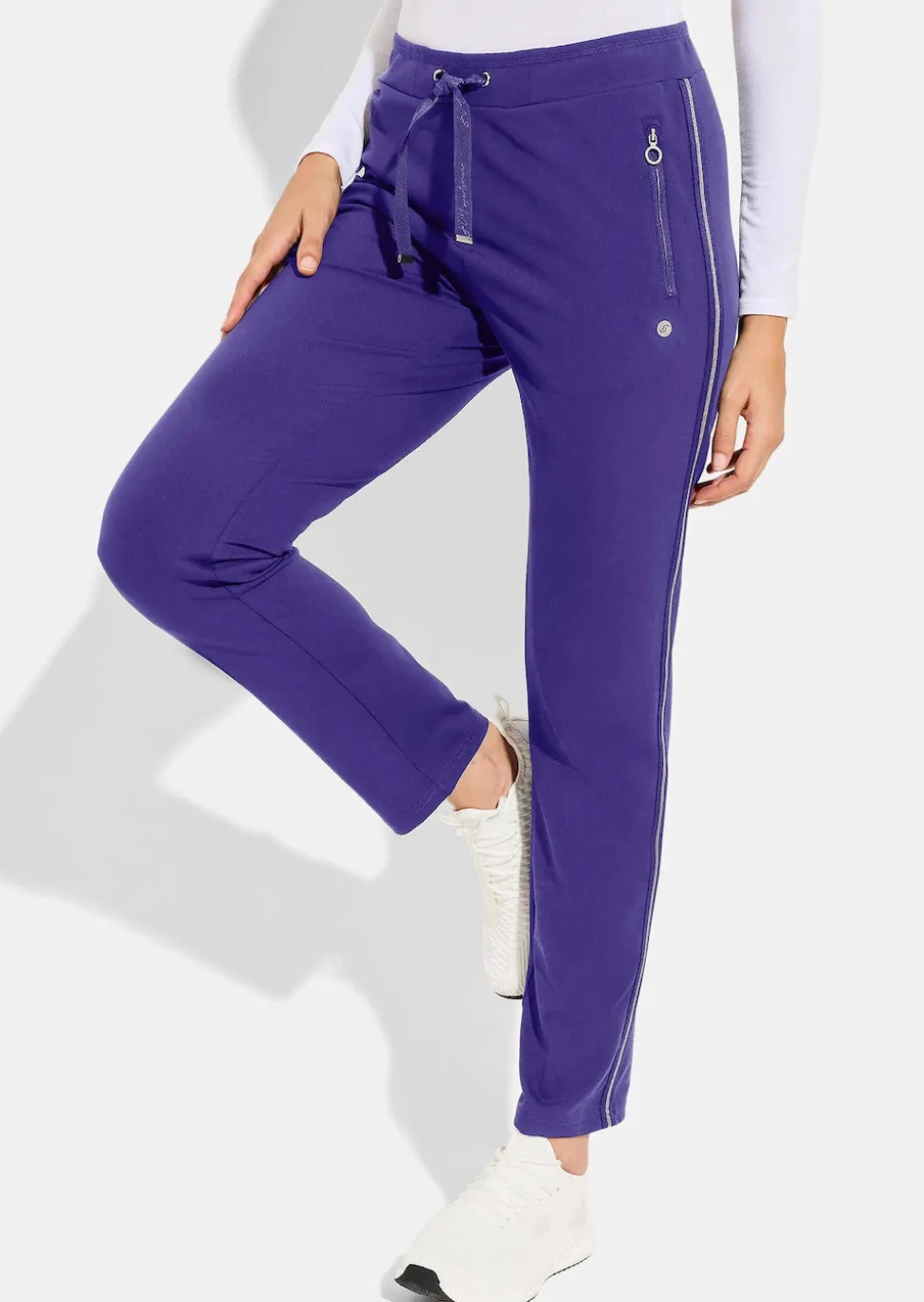 Freizeithose mit Glanzstreifen