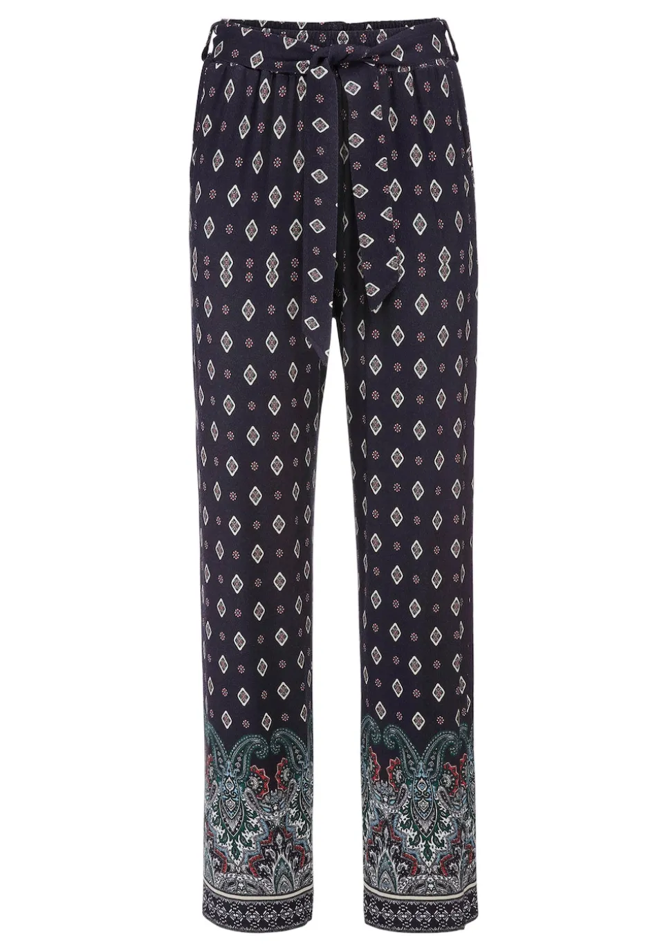 Freizeithose mit Schlupfbund und Stoffgürtel
