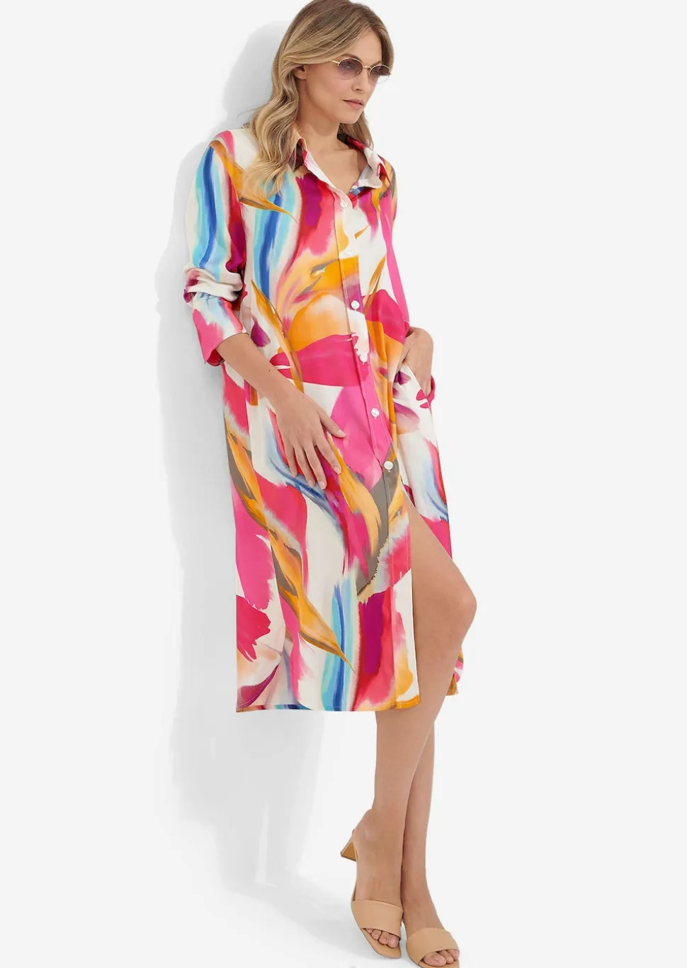 Freizeitkleid in Hemdkragenform