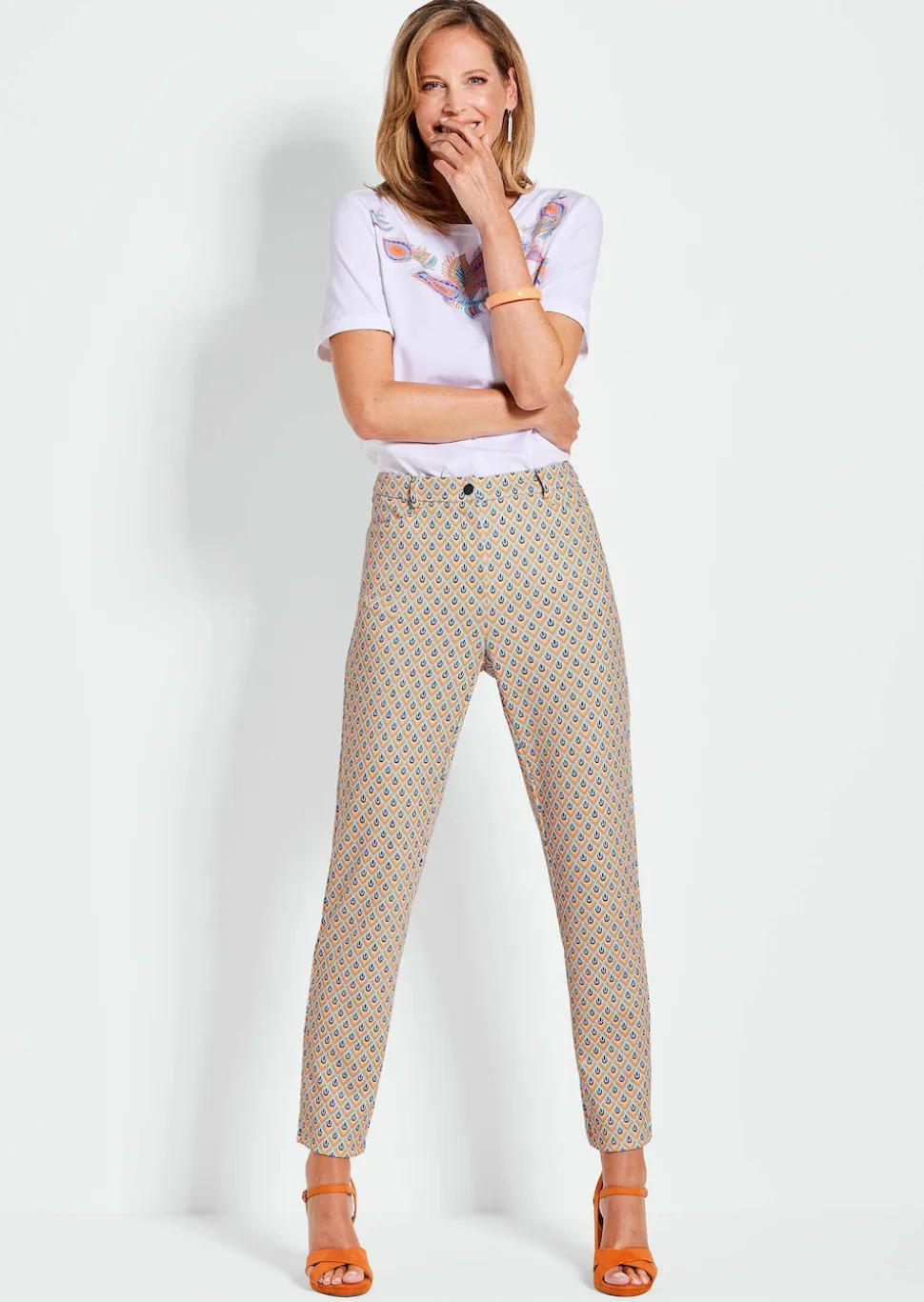 Gemusterte Hose LOUISA mit Formbund