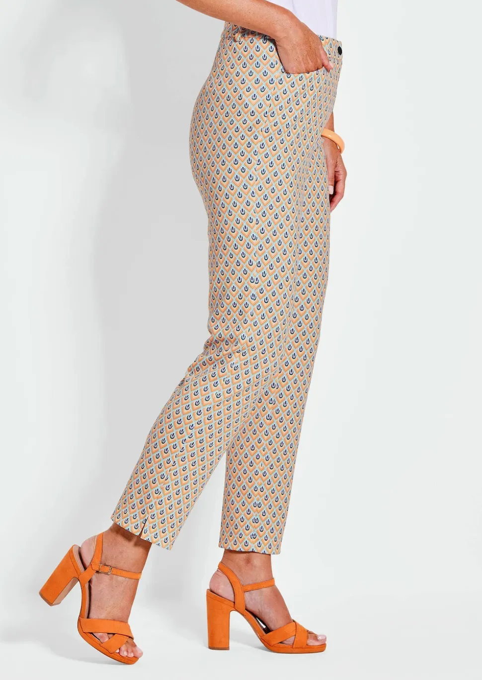 Gemusterte Hose LOUISA mit Formbund