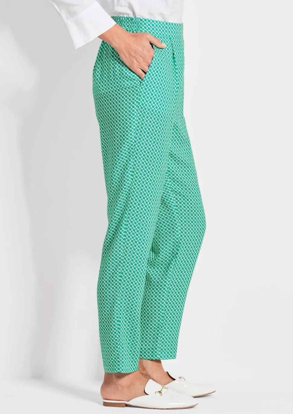 Gemusterte Schlupfhose SARA mit Minimalprint