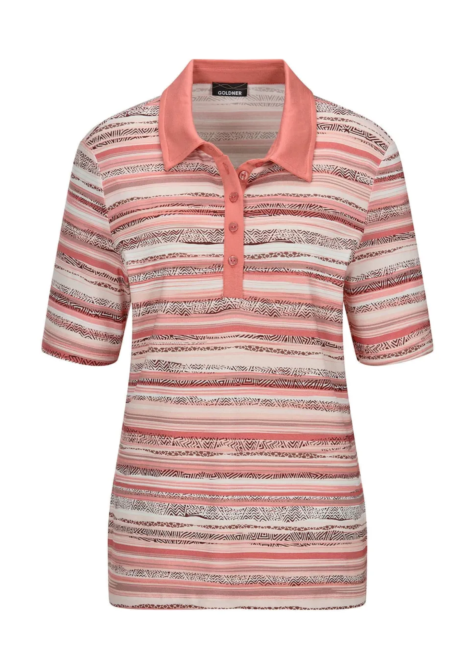Geringeltes Poloshirt aus Viskose-Jersey