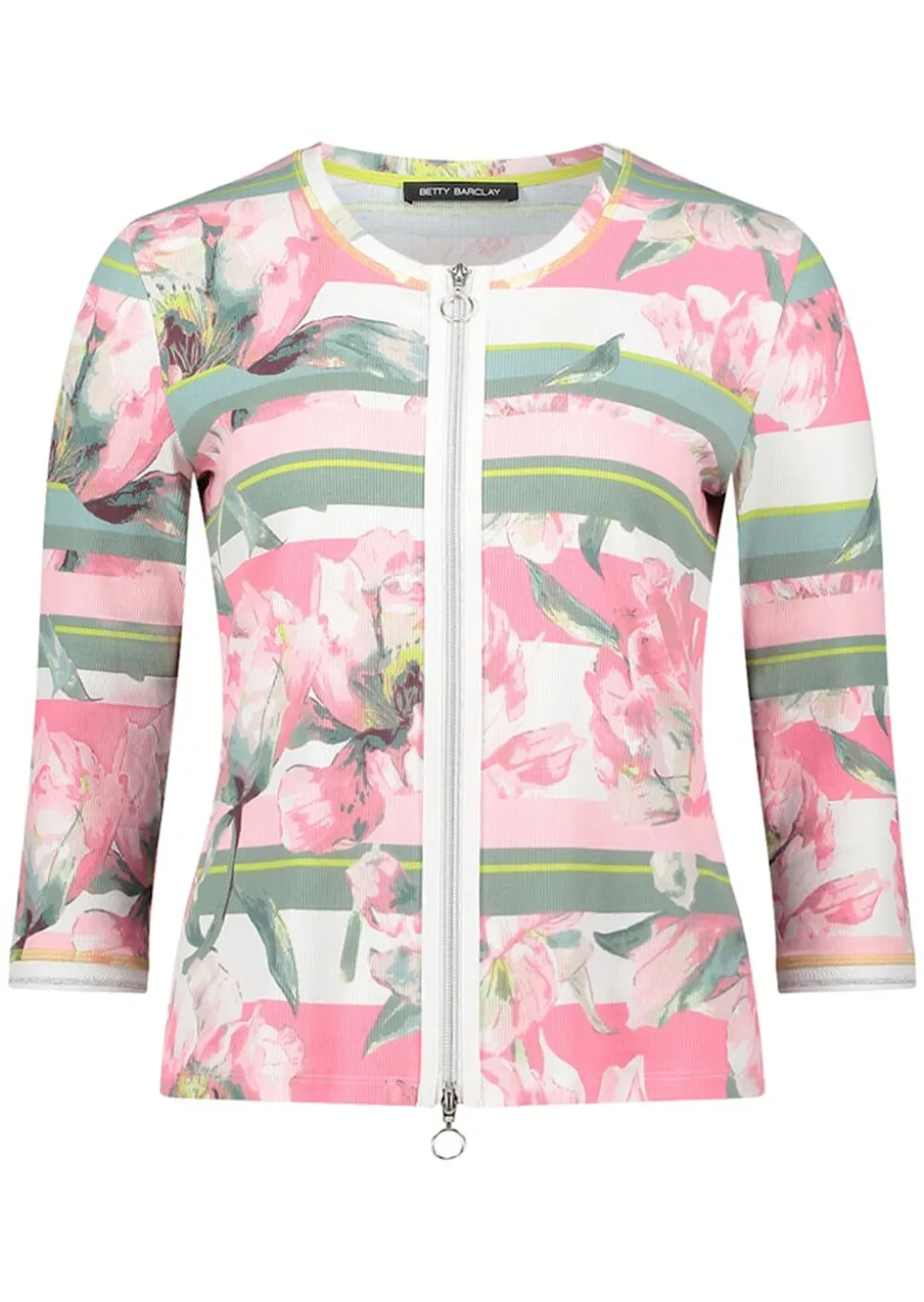 Gerippte Shirtjacke mit 2-Wege-Reißverschluss