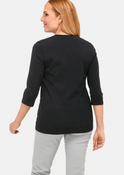 Geschmücktes Rundhalsshirt aus Pima-Baumwolle