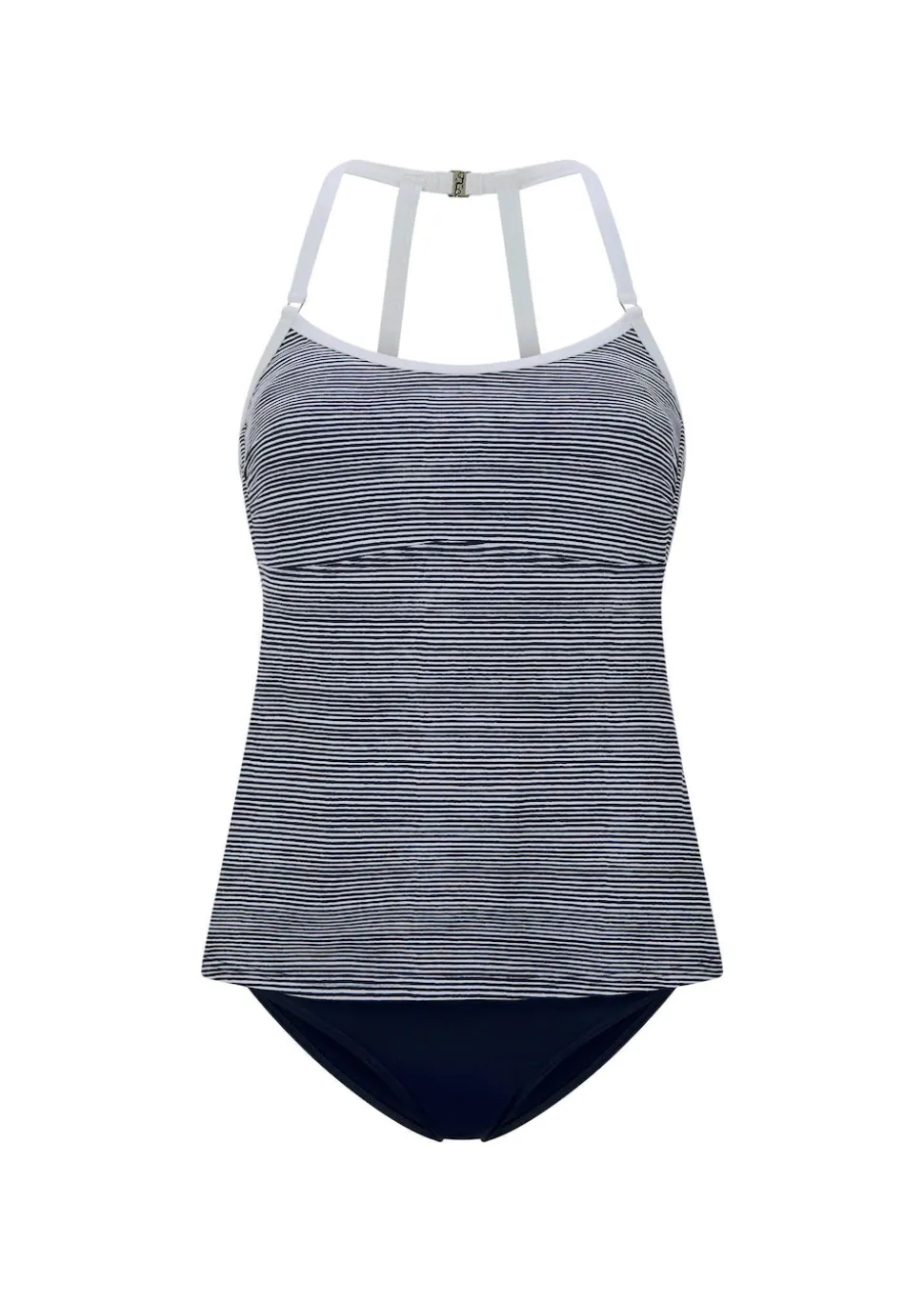 Gestreifter Tankini im Marine-Look